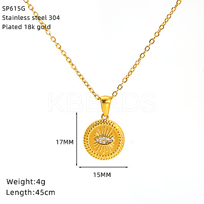 304 Stainless Steel Crystal Rhinestone Pendant Necklaces for Women WG07512-05-1