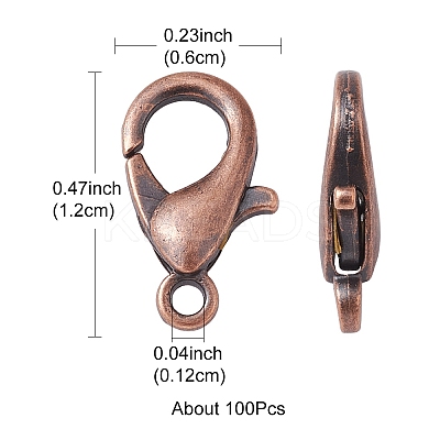 Zinc Alloy Lobster Claw Clasps FIND-FS0001-75R-1