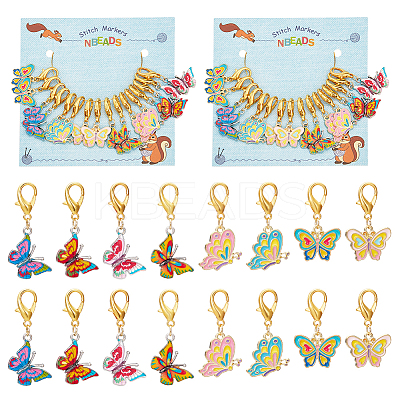 Butterfly Stitch Markers HJEW-AB00232-1