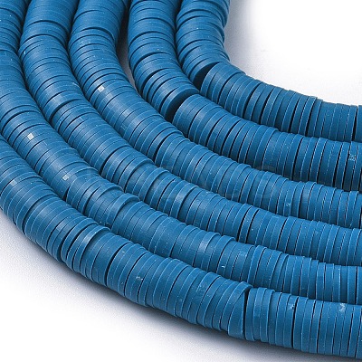 Flat Round Handmade Polymer Clay Beads LS-CLAY-R067-8.0mm-44-1