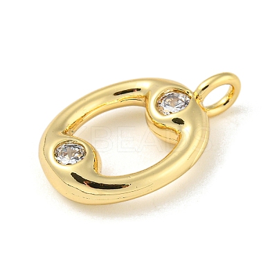 Rack Plating Brass Micro Pave Cubic Zirconia Pendants KK-A200-24G-O-1