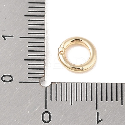 Brass Locking Jump Rings KK-S369-01G-02-1
