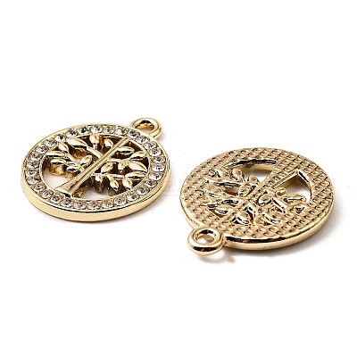 UV Plating Alloy Rhinestone Pendants FIND-A054-08G-1