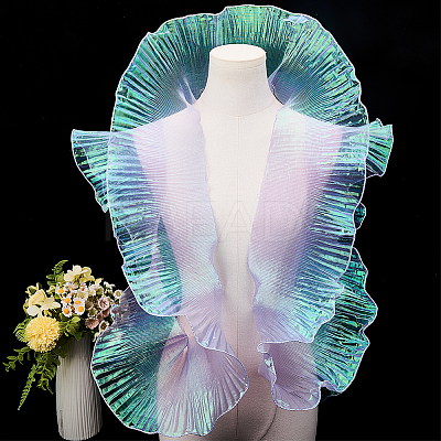 10 Yards Lucency Polyester Pleated Lace Trim OCOR-GF0004-74G-1