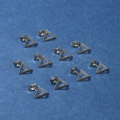 10Pcs 201 Stainless Steel Stud Earring Findings with Hole EJEW-FS0001-14A-1