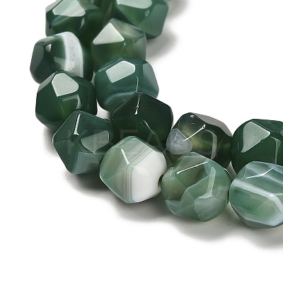 Dyed Natural Banded Agate Beads Strands G-G203-08A-1