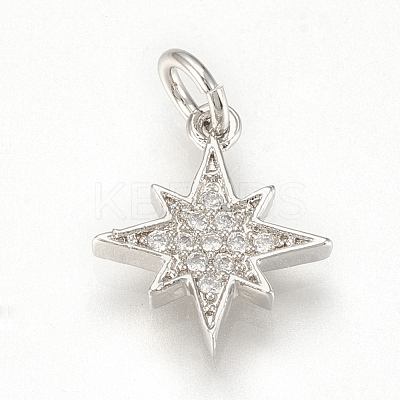 Brass Micro Pave Cubic Zirconia Charms ZIRC-Q015-041P-1