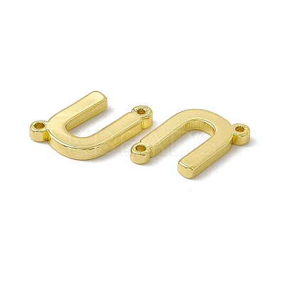 Rack Plating Brass Letter Connector Charms KK-C007-38G-U-1