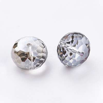 Rainbow Plated Faceted Rondelle Electorplated Glass Beads X-EGLA-E005-M-1
