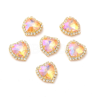 Moonlight Effect Heart Sew on Rhinestone RGLA-F079-01B-03-1