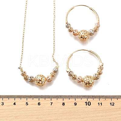 Brass Hollow Round Jewelry Set SJEW-F224-01M-1