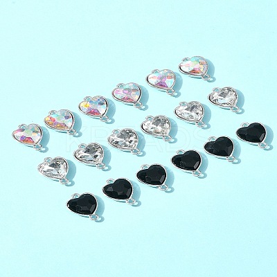 18Pcs 3 Colors Alloy Glass Links/Connectors GLAA-FS0001-95-1