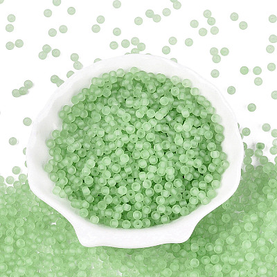 FGB Frosted Transparent Glass Seed Beads SEED-N013-02A-08-1