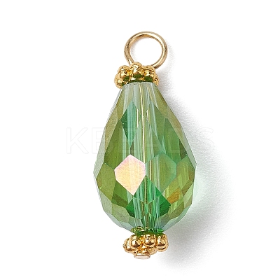 15Pcs 15 Color Electroplate Glass Pendants PALLOY-JF02257-1