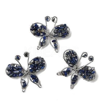 Butterfly Natural Lapis Lazuli Brooch G-A278-02P-04-1