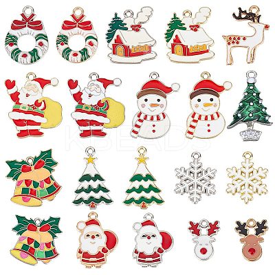 40Pcs 20 Style Alloy Enamel Pendants ENAM-SC0003-61-1