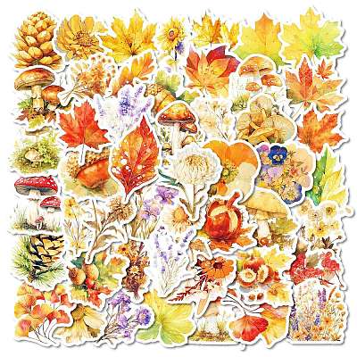 50Pcs Cartoon Leaf Paper Sticker STIC-C012-12-1