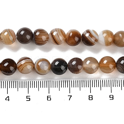 Natural Striped Agate/Banded Agate Beads Strands G-Z060-A01-B10-1