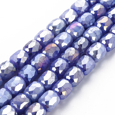 Opaque Baking Paint Glass Beads Strands EGLA-N006-008-B02-1