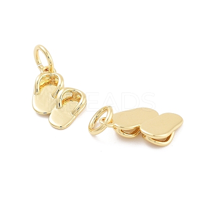 Flip Flops Rack Plating Brass Charms KK-G512-18G-1