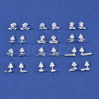 12Pairs 12 Styles Alloy Stud Earrings EJEW-FS0001-29-1