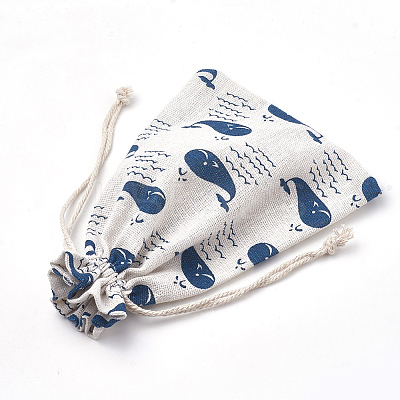 Polycotton(Polyester Cotton) Packing Pouches Drawstring Bags ABAG-S003-02D-1