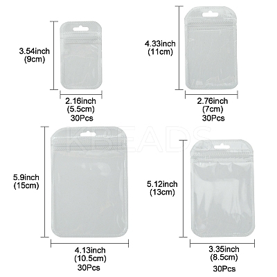 30Pcs Transparent Plastic Resealable Packaging Bags OPP-FS0001-06D-1