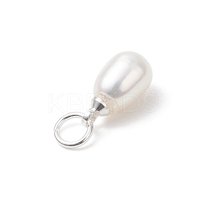 Natural Cultured Freshwater Pearl Rice Charms PALLOY-JF04821-1