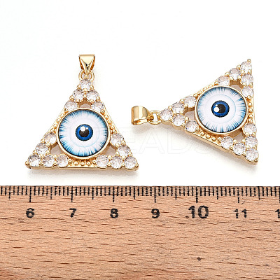 Brass Micro Pave Clear Cubic Zirconia Pendants for Women KK-T070-90A-08-1