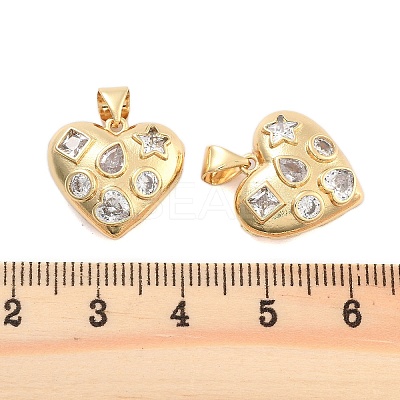 Brass Pave Clear Cubic Zirconia Pendants KK-U009-05C-G-1