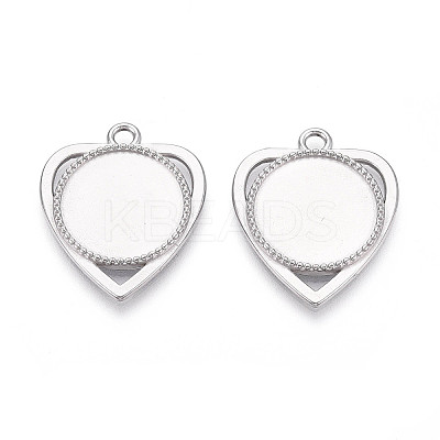 304 Stainless Steel Pendant Cabochon Component STAS-N114-05P-1