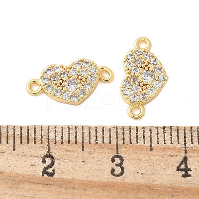 Brass Micro Pave Cubic Zirconia Connector Charms KK-U056-43G-1