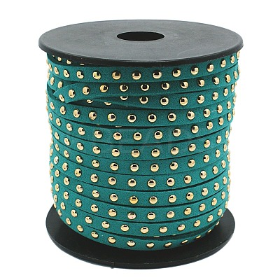 Golden Aluminum Studded Faux Suede Cord LW-D004-13-1