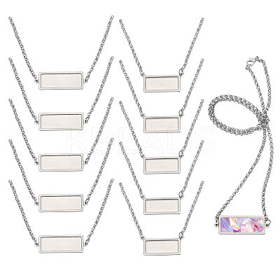 10Pcs 2 Styles 304 Stainless Steel Rolo Chain Necklaces Making NJEW-CA00001-1