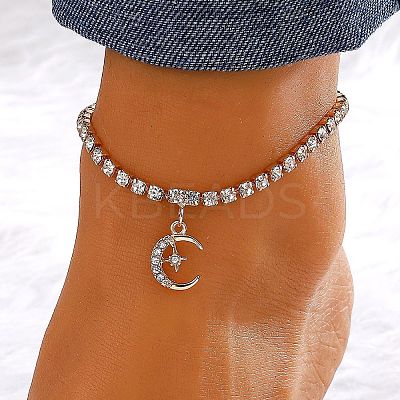 Brass Crystal Rhinestone Tennis Anklets for Wome FS-WGAF92D-11-1
