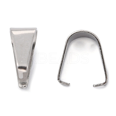 Non-Tarnish 304 Stainless Steel Snap on Bails X-STAS-R048-13x9mm-1