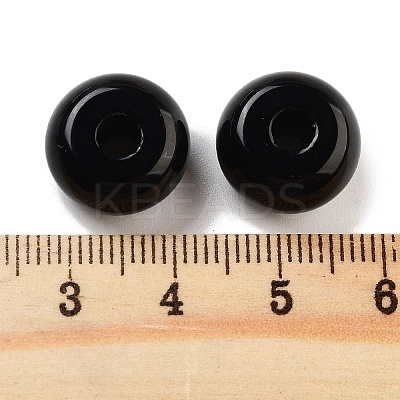Natural Black Obsidian European Beads G-C134-04A-1