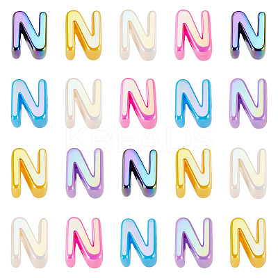 20Pcs UV Plating Opaque Acrylic European Beads OACR-TADJ0001-16N-1