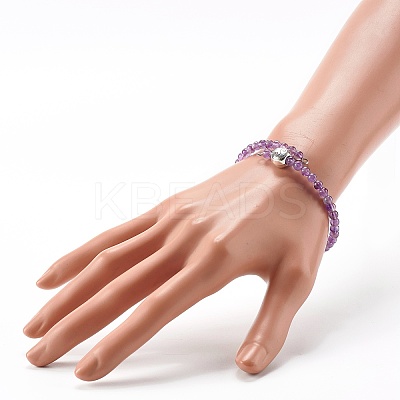 Reiki Crystal Natural Mixed Stone Beads Bangle for Girl Women BJEW-JB06802-1