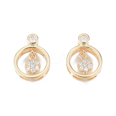 Brass Pave Clear Cubic Zirconia Charms KK-N231-338-1