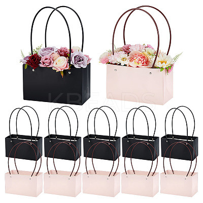12Pcs 2 Colors Kraft Paper Bouquet Storage Tote Bags ABAG-BC0001-67-1