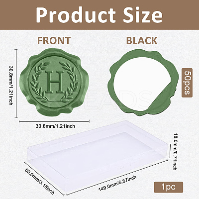 50Pcs Adhesive Wax Seal Stickers DIY-CA0006-13H-1