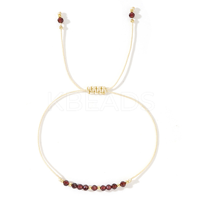 Natural Birthstone Braided Bead Bracelets for Women VA8051-1-1
