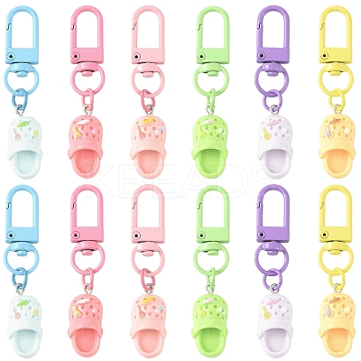 12Pcs 6 Colors Resin Shoes Pendant Decorations HJEW-YW00238-1