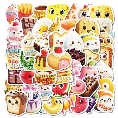 50Pcs Cartoon Food Paper Sticker LS-STIC-C012-11-1
