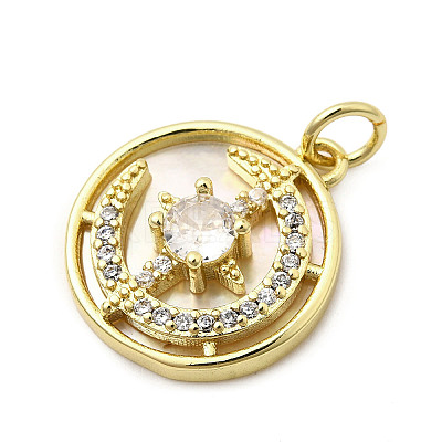 Brass Micro Pave Cubic Zirconia Pendants KK-K302-12G-1