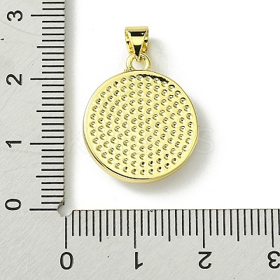 Rack Plating Brass Pave Natural Shell Pendants KK-A204-01B-02G-1