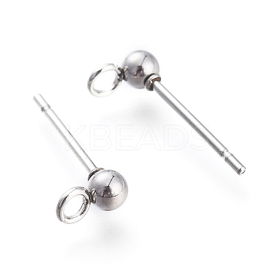 202 Stainless Steel Stud Earring Findings STAS-I324-01P-6mm-1