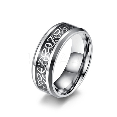 Stainless Steel Triquetra/Trinity Knot Finger Rings for Men Women PW-WG54165-03-1