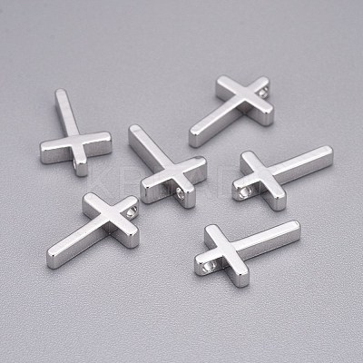 Brass Tiny Cross Charms KK-L189-05P-1